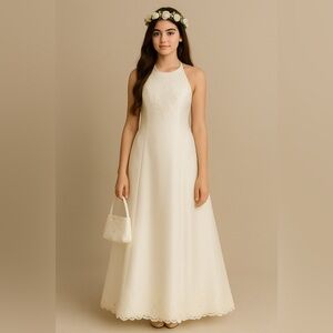 Cream Lace Flower Girl Dress